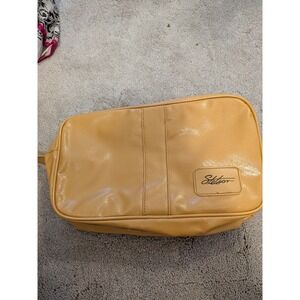 Vintage Stetson Tan Faux Leather Dopp Kit Travel Toiletry Bag‎ Western Grooming